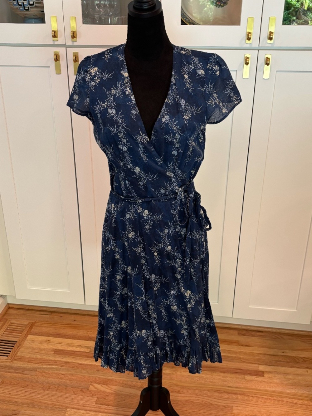 Polo Ralph Lauren Blue Floral Wrap Dress | Size 8 | Feminine Classic